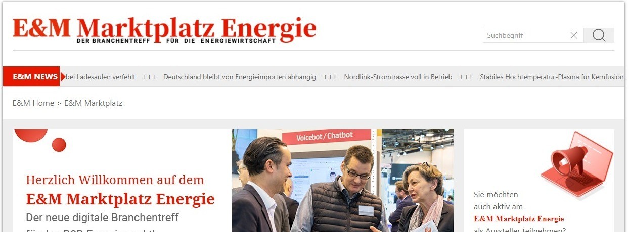 Energie & Management > In Eigener Sache - E&M startet den Marktplatz Energie