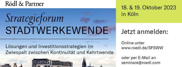 Energie & Management > Advertorial - Einladung zum Strategieforum Stadtwerkewende 