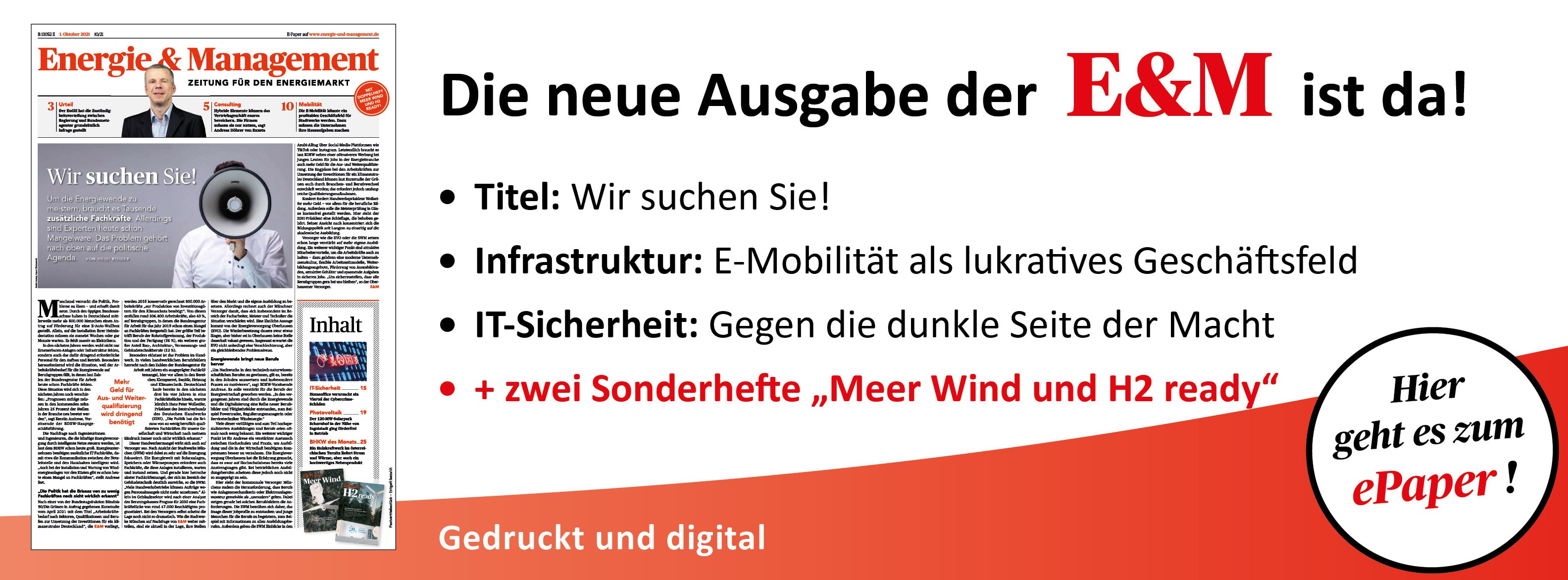 Energie & Management > Alles Wichtige Auf Einen Blick - Jetzt die neue E&M-Ausgabe als ePaper lesen!