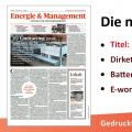 Energie & Management > In Eigener Sache - Jetzt die neue E&M-Ausgabe als ePaper lesen!