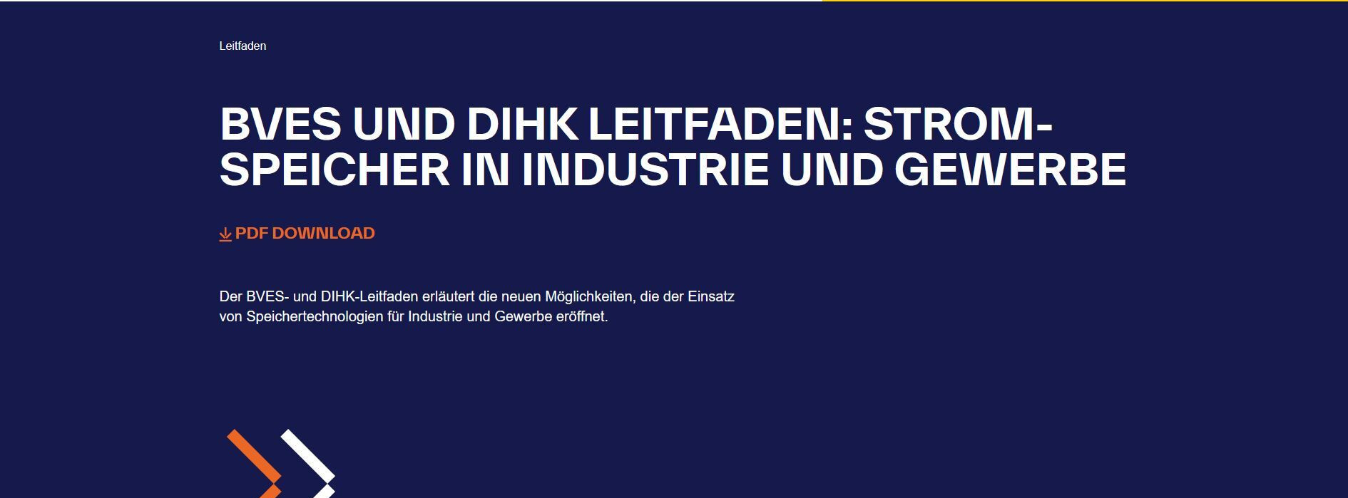 Energie & Management > Stromspeicher - Leitfaden für Stromspeicher im Unternehmen verfügbar